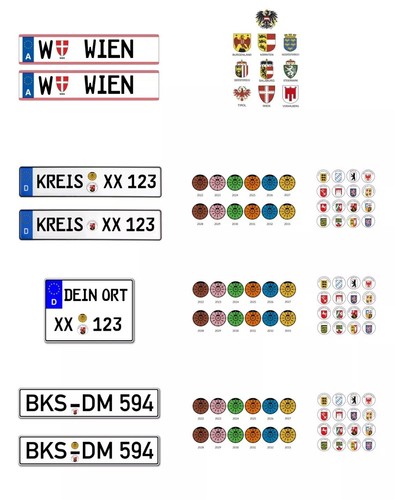 2er set wunschkennzeichen für - wunschkennzeichen,