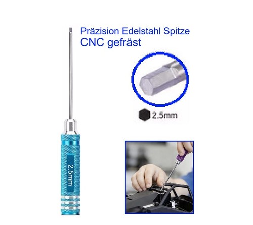 5mm präzision inbus - 2,5mm, cnc